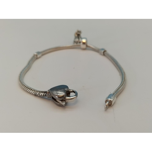 47 - Silver 925 Charm Bracelet with a 925 Silver Charm.