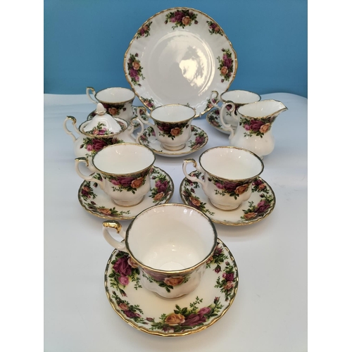 48 - Royal Albert 'Old Country Roses' 15 Piece Part Tea Set to include Cake Plate, Cups and Saucers (6), ... 