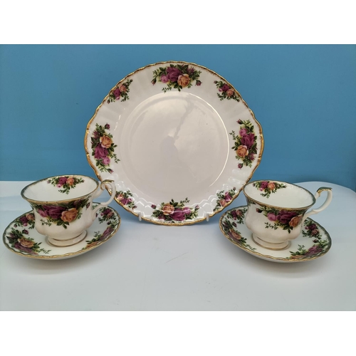 48 - Royal Albert 'Old Country Roses' 15 Piece Part Tea Set to include Cake Plate, Cups and Saucers (6), ... 