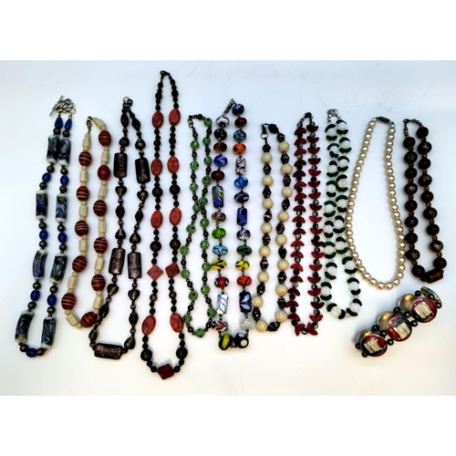 482 - Collection of Mixed Bead Necklaces to include Lampwork Beads, Murano Glass Beads, etc.