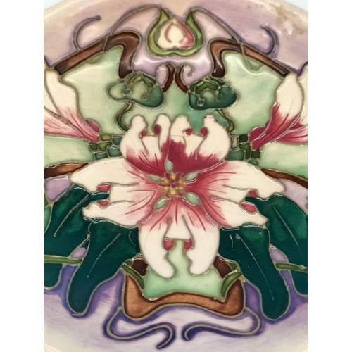 49 - Moorcroft 12cm Pin Dish in the 'Blakeney Mallow' Design by Sarah Brummell Bailey. Marked to Base. Se... 