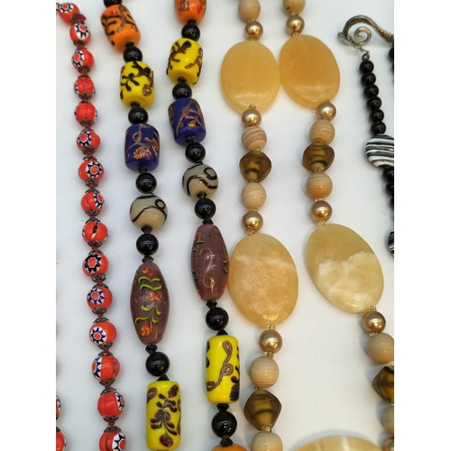 500 - Collection of Mixed Bead Necklaces to include Lampwork Beads, Murano Glass Beads, etc.