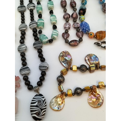 500 - Collection of Mixed Bead Necklaces to include Lampwork Beads, Murano Glass Beads, etc.