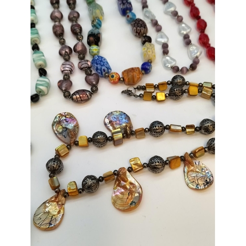 500 - Collection of Mixed Bead Necklaces to include Lampwork Beads, Murano Glass Beads, etc.