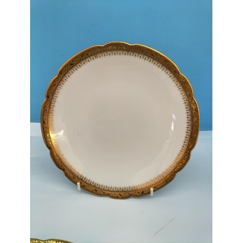 53 - Set of 4 Antique Charles Ahrenfeldt (Limoges) 21cm Plates for Harrod's London c1920's.