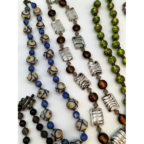 531 - Collection of Mixed Bead Necklaces to include Lampwork Beads, Murano Glass Beads, etc.