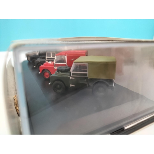 557 - Boxed Oxford Die-Cast 1:76 Scale Model Sets (3), Royal Mail Landrover, 5 Piece Landrover Set and VW ... 