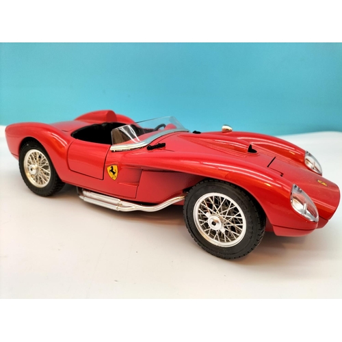 562 - Burago Die-Cast Cars (3) to include Ferrari and Alfa Romeo. Largest 8cm High, 25cm x 10cm.