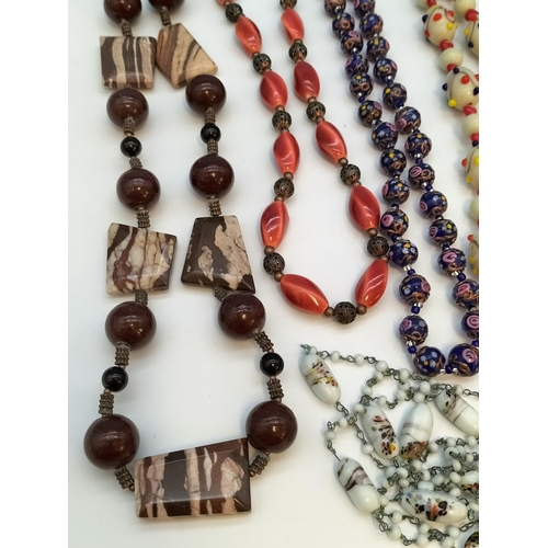 572 - Collection of Mixed Bead Necklaces to include Lampwork Beads, Murano Glass Beads, etc.