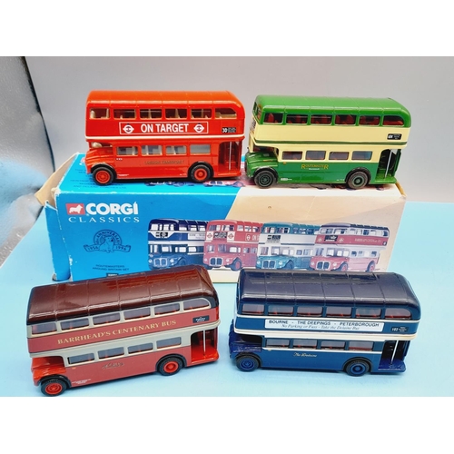 75 - Boxed Corgi Classics 33001 Routemaster Around Britain Bus Set plus London 2012 Bus.