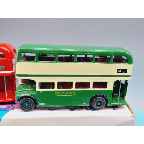 75 - Boxed Corgi Classics 33001 Routemaster Around Britain Bus Set plus London 2012 Bus.