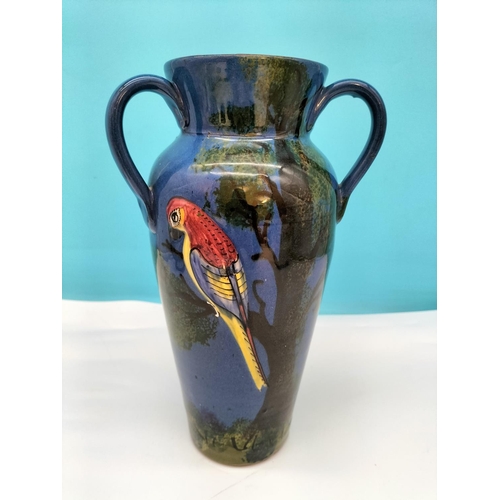 87 - Collection of Torquay Pottery Wares (6) to include 'Parrot' Tri Handled 25cm Vase and Other Bird Rel... 