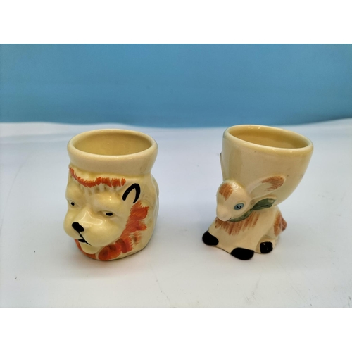 89 - Vintage Animal Egg Cups (8) to include Lion, Rabbit, Donkey, etc.