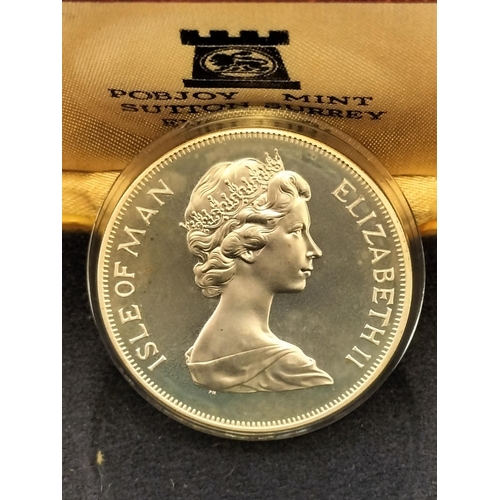 9 - Silver 1978 Isle of Man '25th Anniversary of the Coronation of Elizabeth II' One Crown Coin in Case.