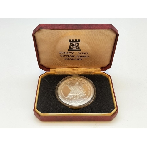 9 - Silver 1978 Isle of Man '25th Anniversary of the Coronation of Elizabeth II' One Crown Coin in Case.