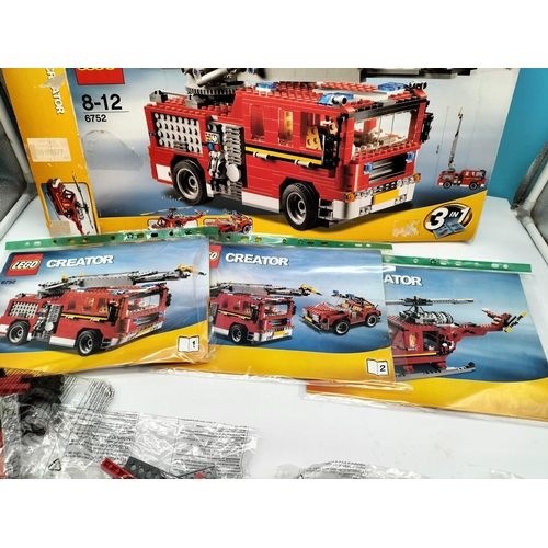 92 - 2009 LEGO Creator '3 in 1 Fire Rescue' Set 6752. Unchecked. Bags are Sealed.