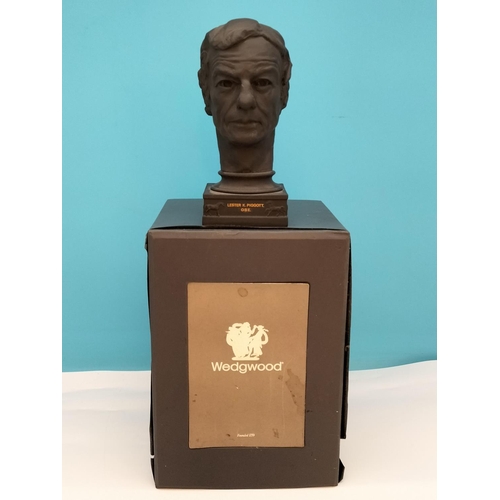 210 - Wedgwood Black Basalt Limited Edition 215/500 Bust of Lester K Pigott in Box with Certificate of Aut... 