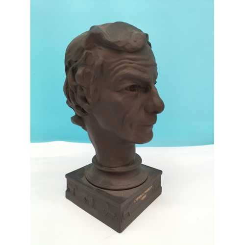 210 - Wedgwood Black Basalt Limited Edition 215/500 Bust of Lester K Pigott in Box with Certificate of Aut... 