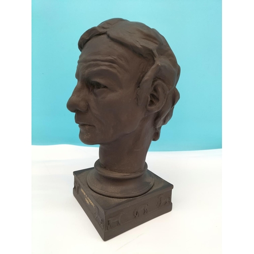 210 - Wedgwood Black Basalt Limited Edition 215/500 Bust of Lester K Pigott in Box with Certificate of Aut... 