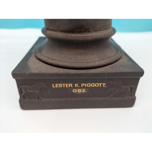 210 - Wedgwood Black Basalt Limited Edition 215/500 Bust of Lester K Pigott in Box with Certificate of Aut... 