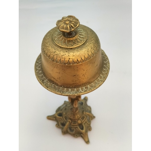 229 - Brass Cherub Counter/Service Bell. 25cm Tall.