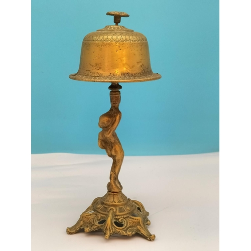 229 - Brass Cherub Counter/Service Bell. 25cm Tall.