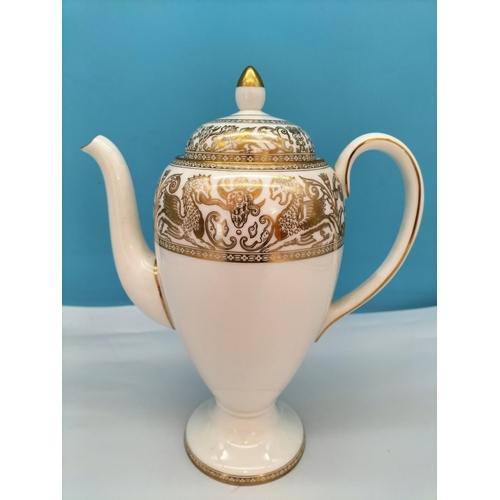 233 - Wedgwood 26cm Coffee Pot in the 'Gold Florentine' Design.