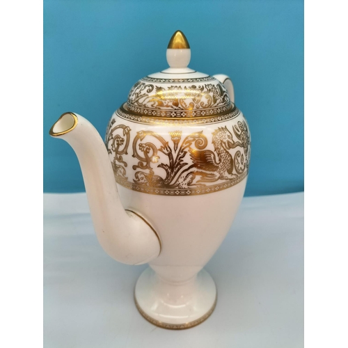 233 - Wedgwood 26cm Coffee Pot in the 'Gold Florentine' Design.