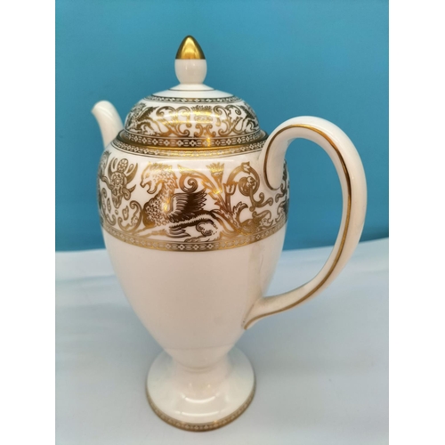 233 - Wedgwood 26cm Coffee Pot in the 'Gold Florentine' Design.