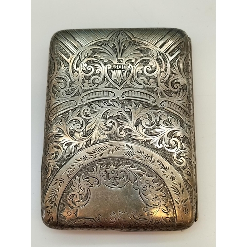 38 - Silver Hallmarked (Birmingham 1894) Card Case by Joseph Gloster. Total Weight 120 Grams. Requires At... 