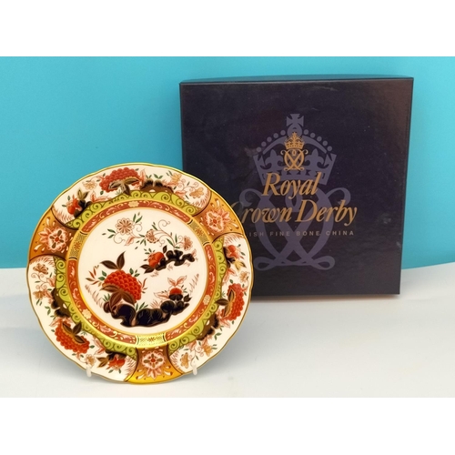 419 - Boxed Royal Crown Derby 'Golden Peony' 21cm Plate.