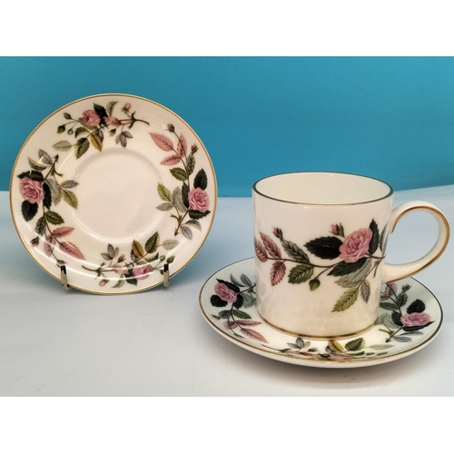 473 - Wedgwood China 14 Piece Part Coffee Set in the 'Hathaway Rose' Pattern. Coffee Pot 27cm Tall.