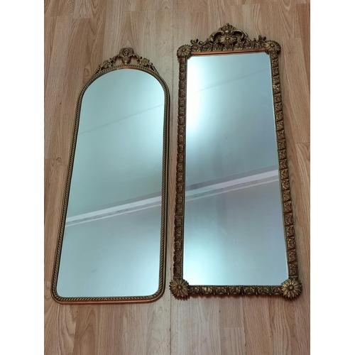 484 - Mid Century Cast Metal Gilded Wall Mirrors (2). Largest 104cm x 34cm. Collection Only.