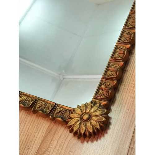 484 - Mid Century Cast Metal Gilded Wall Mirrors (2). Largest 104cm x 34cm. Collection Only.