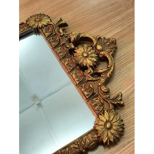 484 - Mid Century Cast Metal Gilded Wall Mirrors (2). Largest 104cm x 34cm. Collection Only.