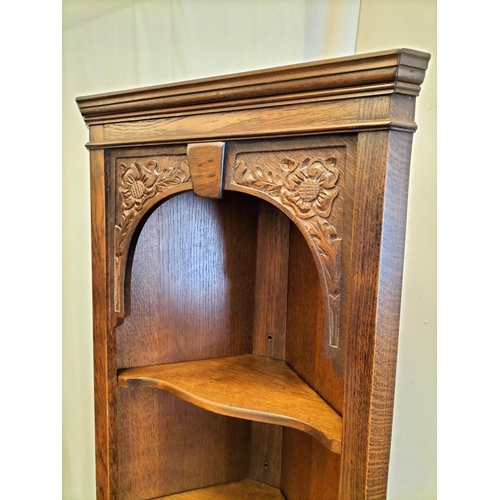 565 - Jaycee Furniture (Brighton) Wooden Corner Cupboard with Four Shelves and Cupboard. 175cm High, 45cm ... 