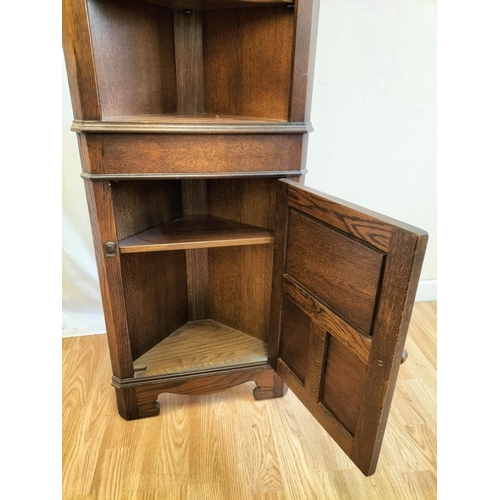 565 - Jaycee Furniture (Brighton) Wooden Corner Cupboard with Four Shelves and Cupboard. 175cm High, 45cm ... 