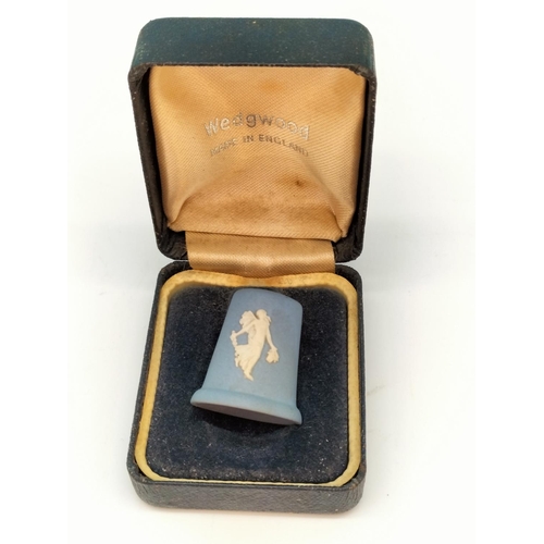 604 - Wedgwood Items (3) to include Queensware Coronation Ashtray, Boxed Jasper 'Dancing Hours' Thimble an... 