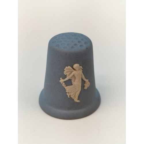 604 - Wedgwood Items (3) to include Queensware Coronation Ashtray, Boxed Jasper 'Dancing Hours' Thimble an... 