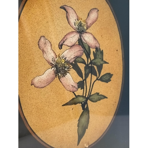 617 - c1920/1930 Brass Framed Watercolours of Flowers (4). 26.5cm x 20cm.