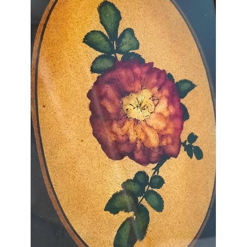 617 - c1920/1930 Brass Framed Watercolours of Flowers (4). 26.5cm x 20cm.