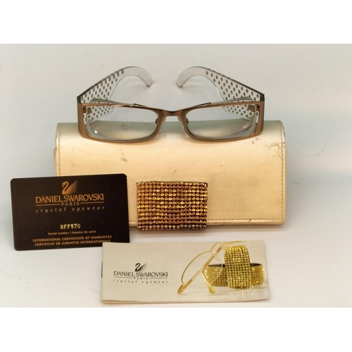 637 - Cased Vintage Pair of Daniel Swarovski Glasses (Eye Wear) with Certificate of Authenticity.