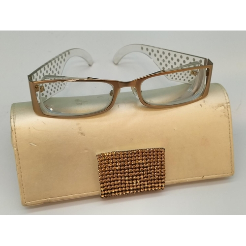 637 - Cased Vintage Pair of Daniel Swarovski Glasses (Eye Wear) with Certificate of Authenticity.