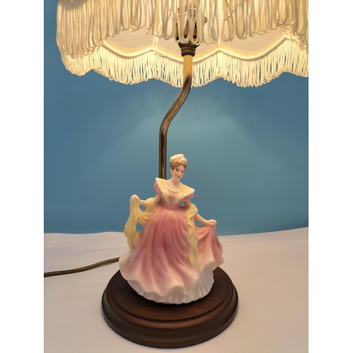 542 - Royal Doulton Lady Figure 'Katie' HN 3360, Serenade Figure 'Kirstein' plus 50cm Table Lamp W/O.