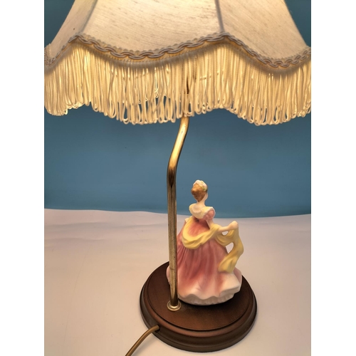 542 - Royal Doulton Lady Figure 'Katie' HN 3360, Serenade Figure 'Kirstein' plus 50cm Table Lamp W/O.