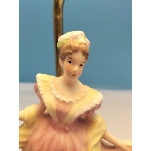 542 - Royal Doulton Lady Figure 'Katie' HN 3360, Serenade Figure 'Kirstein' plus 50cm Table Lamp W/O.