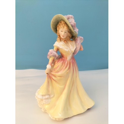 542 - Royal Doulton Lady Figure 'Katie' HN 3360, Serenade Figure 'Kirstein' plus 50cm Table Lamp W/O.