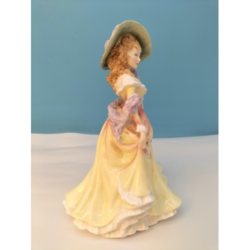 542 - Royal Doulton Lady Figure 'Katie' HN 3360, Serenade Figure 'Kirstein' plus 50cm Table Lamp W/O.