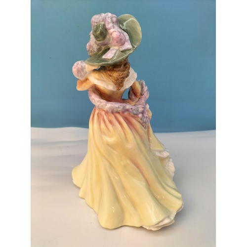 542 - Royal Doulton Lady Figure 'Katie' HN 3360, Serenade Figure 'Kirstein' plus 50cm Table Lamp W/O.