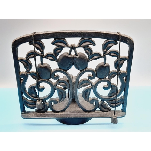 550 - Cast Iron Cook Book Stand. 23cm High, 25cm x 13cm.